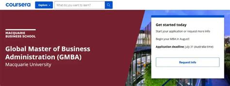 Global Master of Business Administration Program By Macquarie .